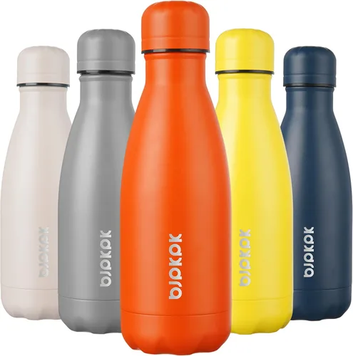 Vista 112 de [Usado] BJPKPK Botella de agua pequeña aislada de 12 onzas, frasco a prueba de A-azul