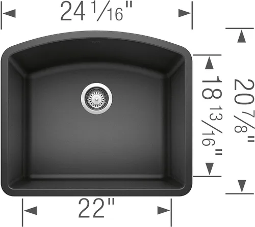 Vista 2 de BLANCO, Antracita 440174 DIAMOND SILGRANIT - Fregadero de cocina de un solo tazón