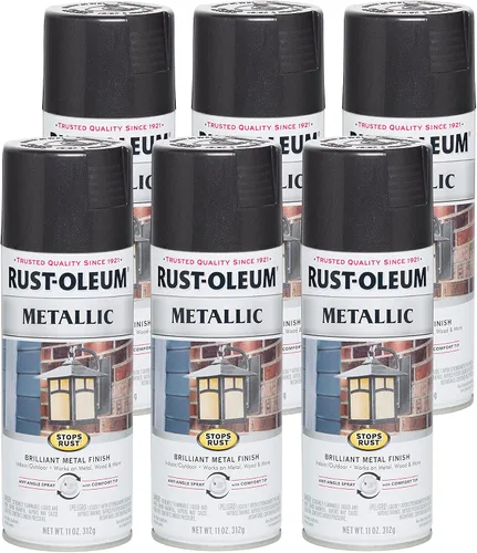 Vista 22 de Rust-Oleum 7274830 Pintura en aerosol metálica que detiene la oxidación, 11 oz, latón antiguo