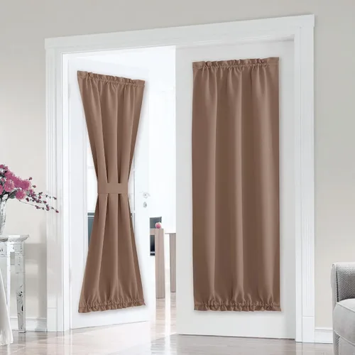Vista 61 de PONY DANCE Persianas para puertas – Paneles opacos para tratamiento de ventanas, cortinas sólidas de alta resistencia con bolsillo para barra