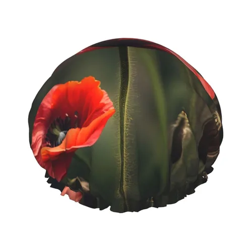 Vista 23 de Gorro de ducha reutilizable con estampado de cerdo rosa para mujer, doble capa impermeable, gorro de baño de secado rápido