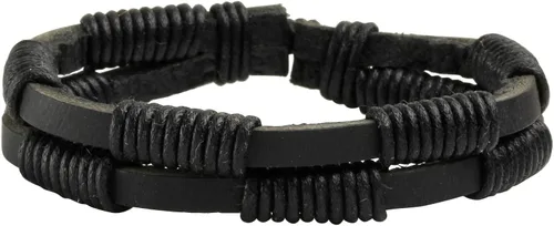 Vista 4 de Eigso 6-10 pulseras de cuero trenzado para hombres y mujeres, pulseras ajustables