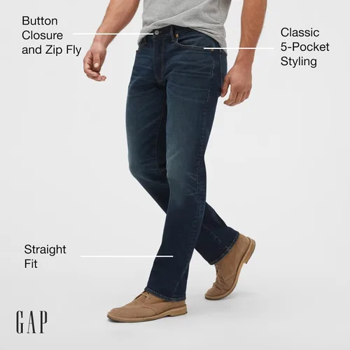 Vista 3 de GAP Men's Straight Fit Denim Jeans