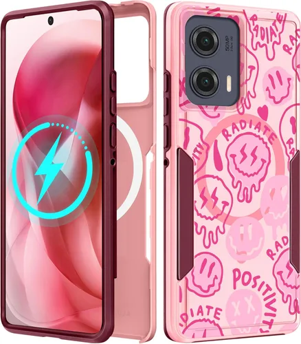 Vista 176 de Funda para Moto G 5G 2024 – Compatible con MagSafe para mujeres y niñas, bonita funda protectora magnética para teléfono, diseño femenino Kawaii
