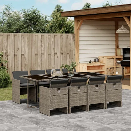 Vista 33 de Juego de comedor de patio de 5 piezas, muebles de exterior sintético de ratán beige, mesa rectangular con 4 sillas, resistente a la intemperie