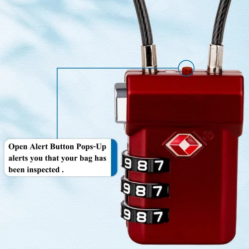 Vista 5 de SURE LOCK Cerraduras de equipaje aprobadas por la TSA, alerta abierta, diales de fácil lectura, cerraduras de equipaje de viaje para maleta