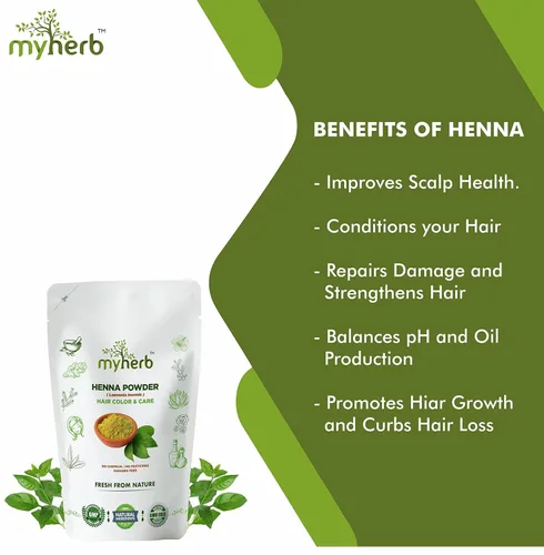 Vista 3 de Polvo de heena puro natural 100% orgánico (Lawsonia Inermis) 227 Gm/0.5 Lbs Fórmula ayurvédica Para mascarilla capilar Para hombres