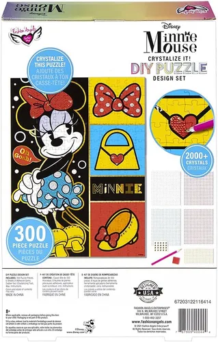 Vista 4 de Fashion Angels Disney Minnie Mouse Crystalize It! Kit de rompecabezas de bricolaje codificado por colores con más de 2000 gemas de diamante
