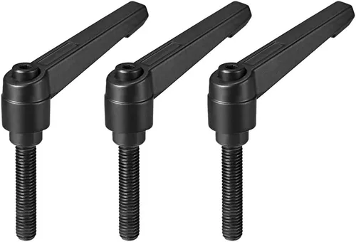 Vista 9 de uxcell M8 x 0.591 in mango ajustable palanca de sujeción rosca botón trinquete macho roscado perillas de bloqueo de tornillo giratorio perno