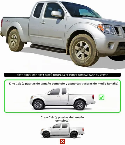 Vista 2 de APS Estribos (barras nerf - escalones laterales - barras de paso) Compatibles con Nissan Frontier 2005-2026 King Cab & Suzuki Equator 2005-2012
