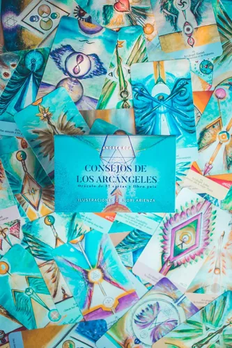 Vista 7 de Consejos de los arcángeles Oráculo de 57 cartas con libro guía. Por Andrea Roa