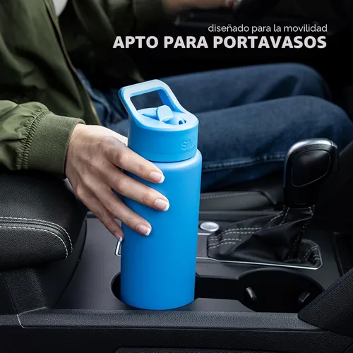 Vista 5 de Simple Modern Summit - Botella de agua con tapa con pajilla, vaso aislado de acero inoxidable a prueba de fugas de Disney de 30 onzas, regalos