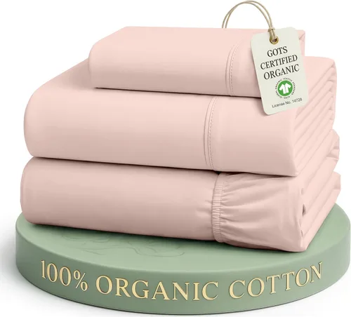 Vista 57 de LANE LINEN - Juego de 2 sábanas de fibras largas 100 % algodón orgánico, percal de fibras largas, ultrasuave y transpirable, para colchones de hasta