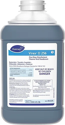 Vista 20 de VIREX Diversey II 256 04331. Disinfectant Cleaner Concentrate, Multi-Surface for Home & Commercial Use, Odor Control, Mint Scent, AccuMix Bottle, 32