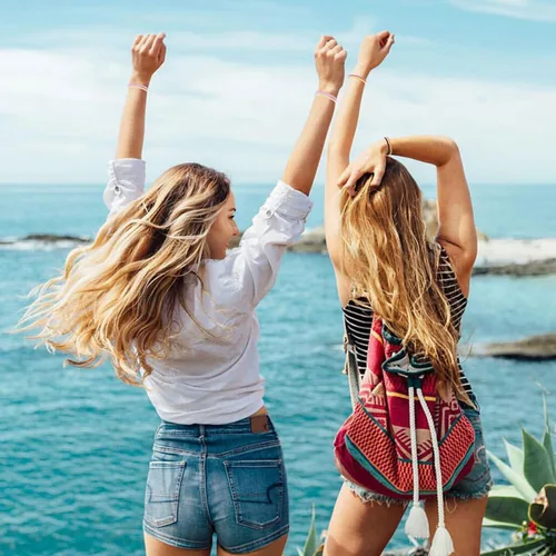 Vista 5 de Brazaletes impermeables de cuerda, para verano, con ola, brazalete para amistad, hecho a mano, para niña