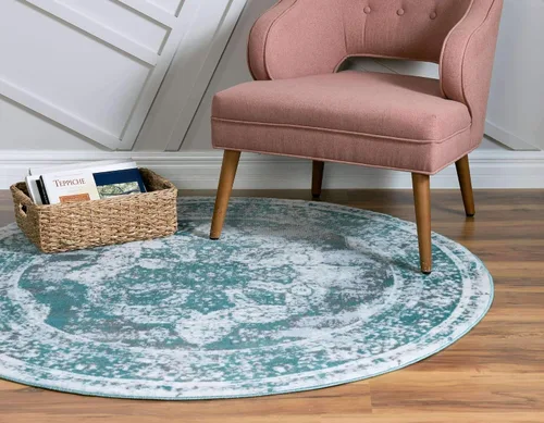 Vista 132 de Unique Loom Sofia Collection - Alfombra de área - Salle Garnier (3' 3" x 5' 3" Rectángulo, Turquesa/Azul)