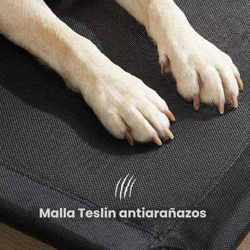 Vista 5 de Veehoo Cama para perros al aire libre, camas elevadas para perros grandes, cama elevada para perros con reposacabezas, cuna refrescante lavable