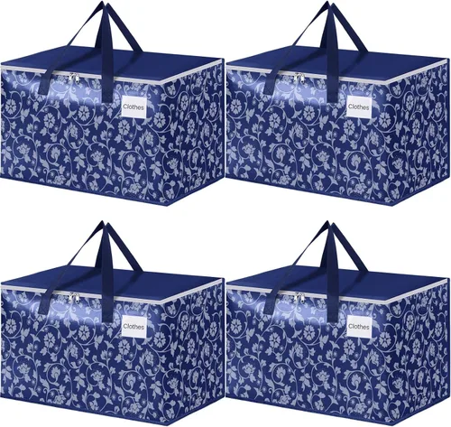 Vista 14 de HomeHacks Bolsas de mudanza, cajas de mudanza de tamaño extragrande, bolsas de equipaje resistentes con cremallera suave y asas resistentes, gran