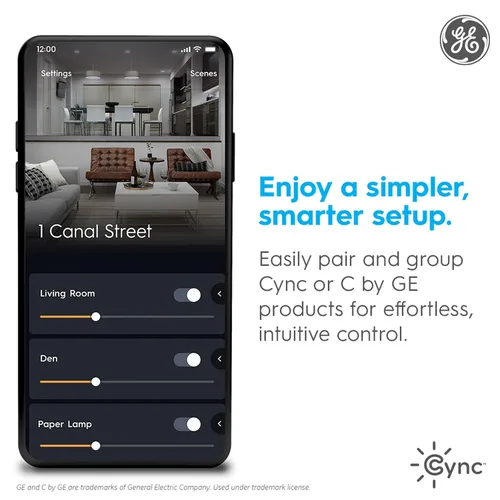 Vista 6 de GE CYNC - Regulador inteligente sin cables, interruptor de luz de batería, control Bluetooth, color blanco (paquete de 1)