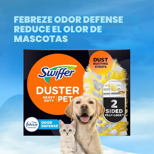 Vista 6 de Swiffer Recambios para plumeros resistentes para mascotas, plumeros multisuperficie 360 con protección contra olores Febreze, 11