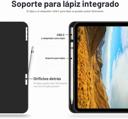 Vista 7 de Antbox Funda para iPad (A16) 11ª Generación 11'' 2025/iPad 10ª Generación 10.9'' 2022 con Soporte Integrado para Lápiz Función de Encendido/Apagado