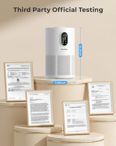 Vista 12 de Purificadores de aire para el hogar, habitación grande de hasta 1650 pies cuadrados, purificador de aire WESTHEY H13 True HEPA para dormitorio