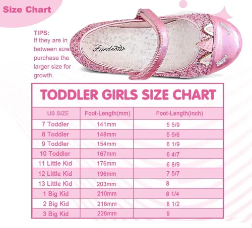 Vista 6 de Furdeour Girls Dress Shoes Mary Jane Flower Wedding Party Bridesmaids Shoes Glitter Princess Ballet Flats for Kid Toddler