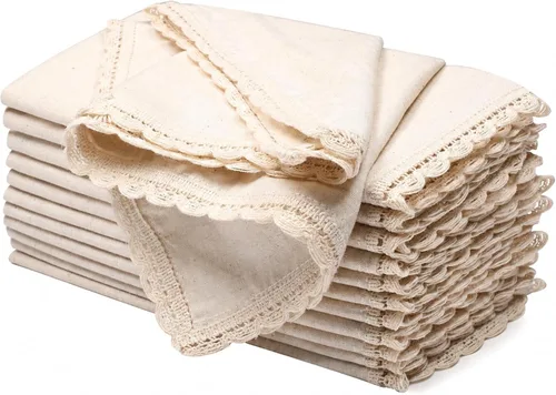 Vista 39 de Servilletas de tela de algodón con dobladillo de 18 x 18 pulgadas, color aguamarina con vainica, servilletas de boda, servilletas de cóctel