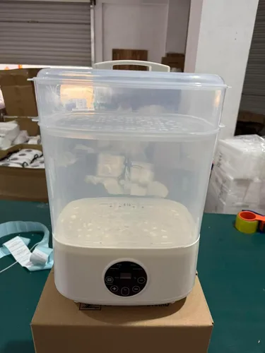 Vista 2 de Fisca Steri-lizer para biberones, 5 en 1 de gran capacidad, Steri-lizer y secadora, 2 capas compactas de vapor eléctrico Steri-lizer para biberones