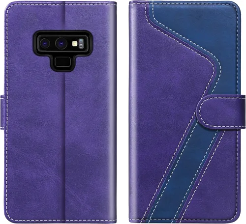 Vista 18 de Funda tipo cartera para Samsung Galaxy Note 8, funda de piel con bloqueo RFID, soporte magnético con tapa abatible, a prueba de golpes, compatible