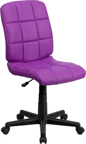 Vista 10 de Flash Furniture - Silla giratoria de respaldo medio de vinilo, acolchada, color negro