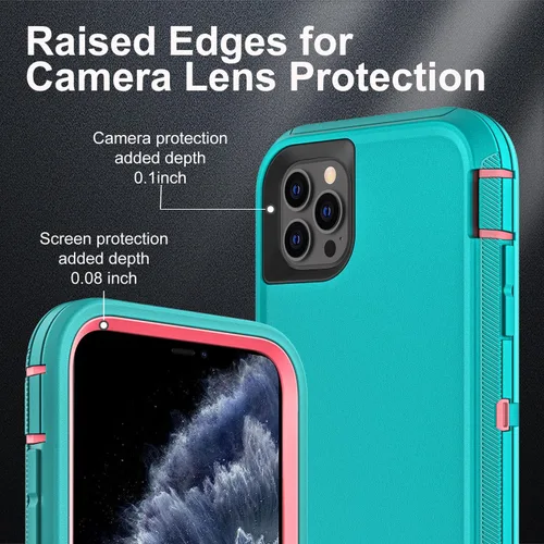 Vista 3 de YKHJKLEC para iPhone 11 Pro Max, funda de grado militar 3 en 1 resistente a prueba de golpes/caídas/polvo con 2 piezas de protector de pantalla