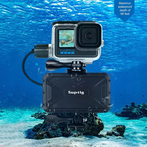 Vista 4 de Suptig Cargador Portátil, Paquete de Batería de 7800mAh, Banco de Energía, Compatible con Gopro Hero 13 Hero 12 11 10 9 8 7 6 5 4 3 3+ Hero Session