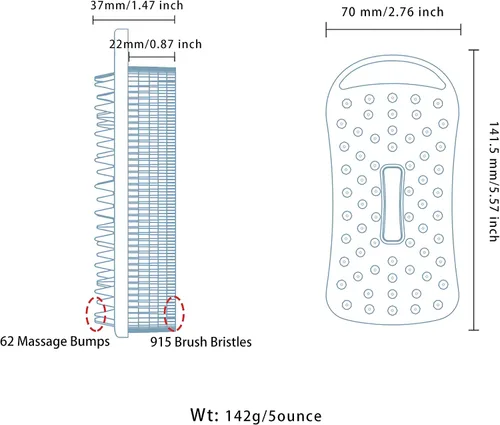 Vista 8 de 2 piezas de cepillo corporal de silicona, cepillo de baño y ducha exfoliante 2 en 1, esponja de loofah de silicona suave para piel sensible