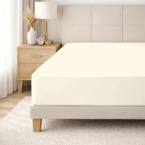 Vista 61 de SGI bedding 100% Egyptian Cotton 600 TC Twin Size Fitted Sheet Only Soft, Smooth Sateen Weave 15" inch Deep Pocket Fitted Bed Sheet - White