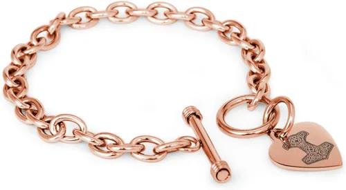 Vista 59 de Pulsera y Collar con Dijes de Símbolos de Corazón de Acero Inoxidable Solo pulsera de plata