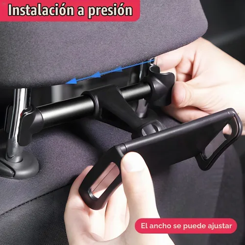 Vista 4 de Soporte para Reposacabezas de Automóvil, Universal Giratorio de 360 Grados para Tableta y Teléfono del Asiento Trasero, Soporte Ajustable