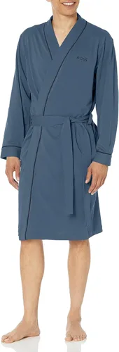 Vista 7 de BOSS Bata kimono de algodón para hombre Verde Oliva Profundo