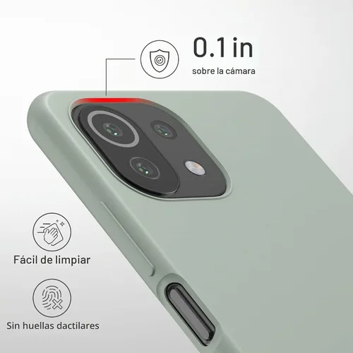Vista 3 de kwmobile Funda compatible con Xiaomi 11 Lite (5G) NE/Mi 11 Lite (5G) - Funda de silicona TPU con acabado suave - Gris Verde