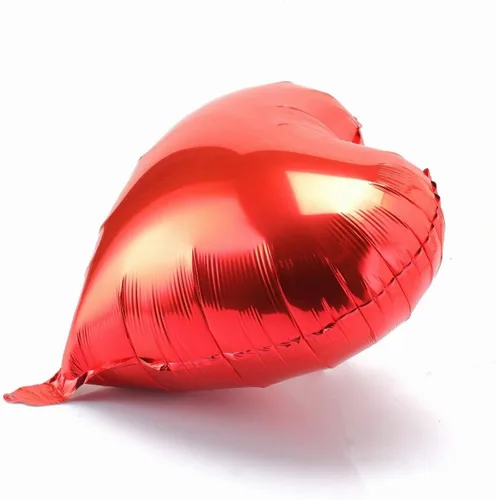 Vista 5 de Globos de aluminio BinaryABC, globos de forma de corazón de helio en color rojo para San Valentín, bodas, cumpleaños y decoraciones de fiesta
