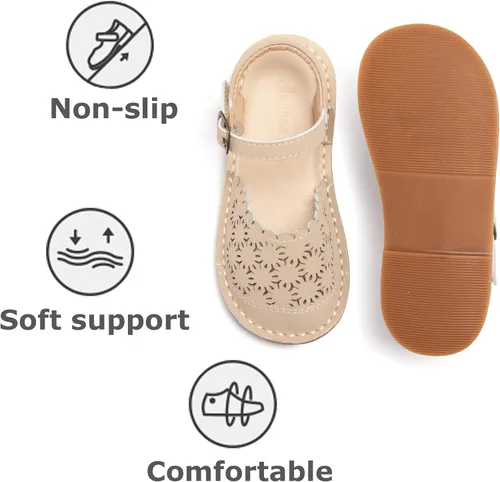 Vista 86 de THEE BRON Sandalias cómodas para niñas, zapatos para niños, sandalias rellenas