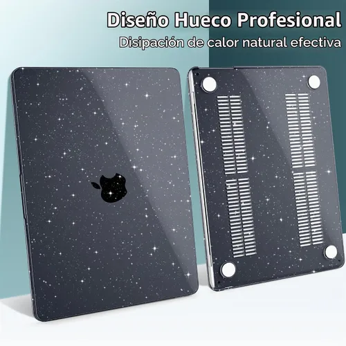 Vista 6 de TWOLSKOO Funda para MacBook Air de 13.3 pulgadas 2021-2018 M1 A2337 A2179 A1932 con pantalla Retina, carcasa rígida de plástico con cubierta
