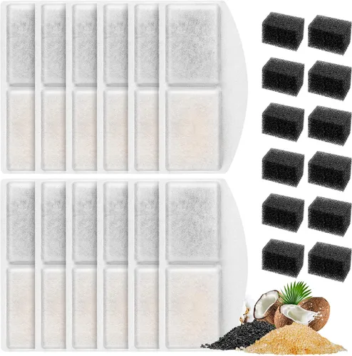 Vista 9 de Repuesto de filtro de fuente para mascotas, 12 paquetes de filtro de fuente de agua para gatos compatible con fuente automática para mascotas de 100