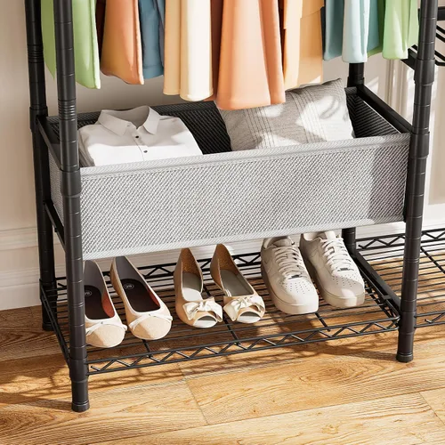 Vista 6 de Golpart Armario de metal resistente con estantes de alambre ajustables Closet Organizers and Storage Clothing Rack Metal System Freestanding