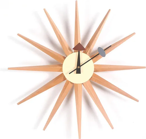 Vista 16 de SHISEDECO Reloj asterisco moderno en negro, sin tictac, diseño retro de mediados de siglo, reloj de cuarzo de pared silencioso decorativo