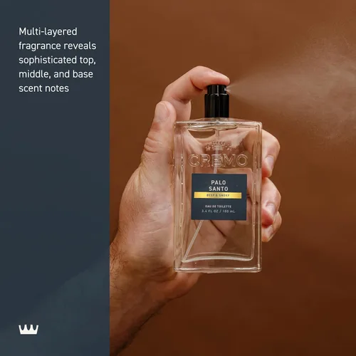 Vista 4 de Cremo Cologne For Men - Palo Santo - Espray de colonia para hombre, una combinación de cardamomo brillante, papiro seco y Palo santo aromático