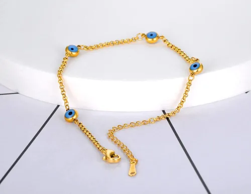 Vista 3 de lokaerlry Pulsera de acero inoxidable de moda con cadena simple para mujer, cristal