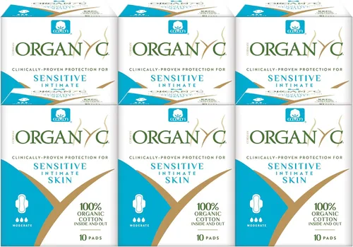 Vista 7 de Organyc Almohadillas femeninas 100% algodón orgánico certificado, flujo moderado, 10