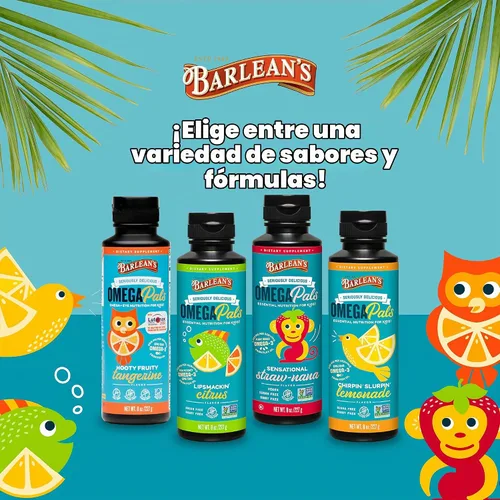 Vista 7 de Barlean's Lemonade Omega Pals - Aceite de pescado Omega-3 para niños, 540