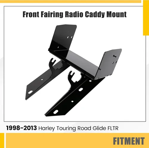 Vista 2 de KUAFU Soporte de montaje para radio de carenado delantero compatible con Harley Touring Road Glide FLTR 1998-2013 Reemplazo para 7708-98, 77078-98